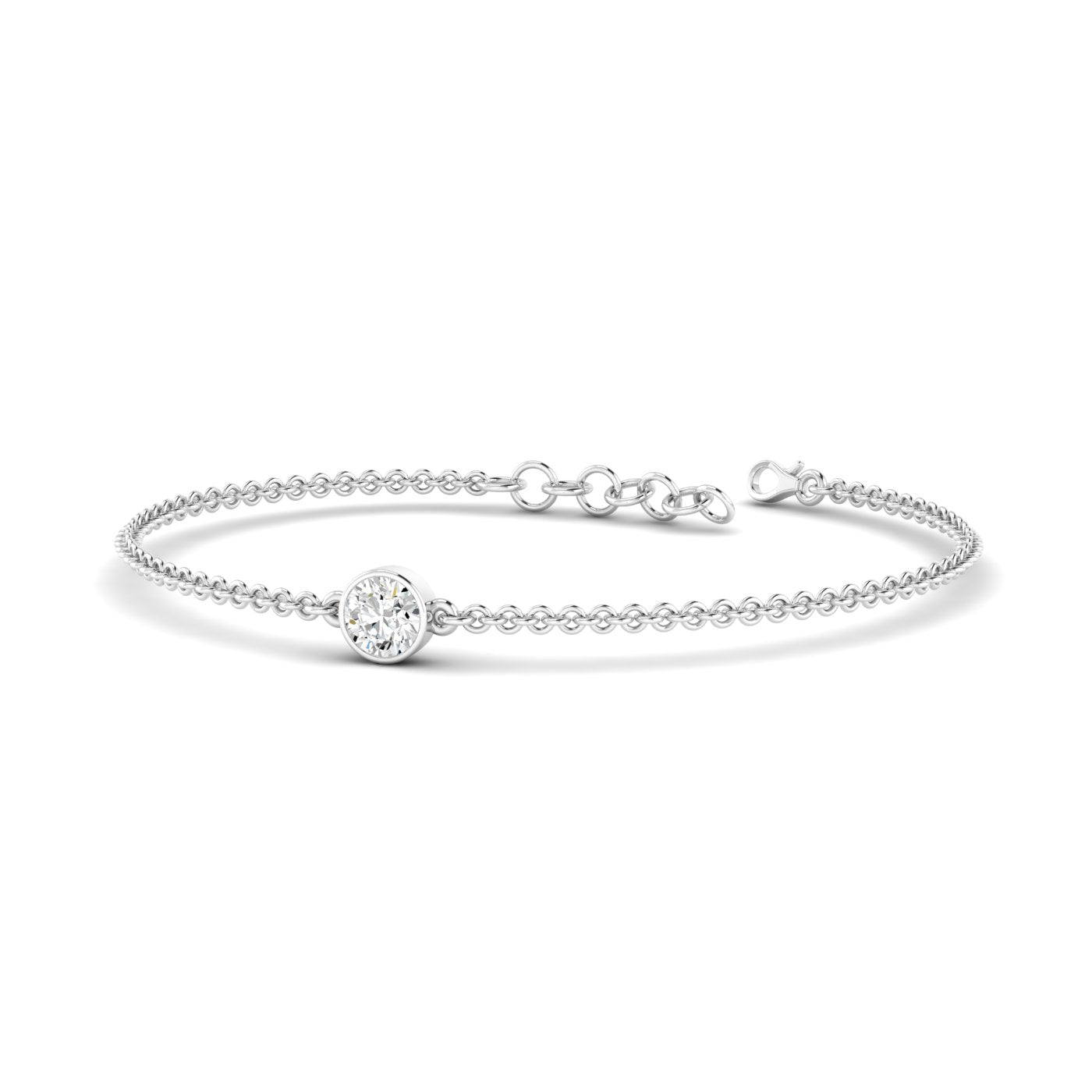 1/2 CT Round Diamond Solitaire Bezel Set Bracelet
