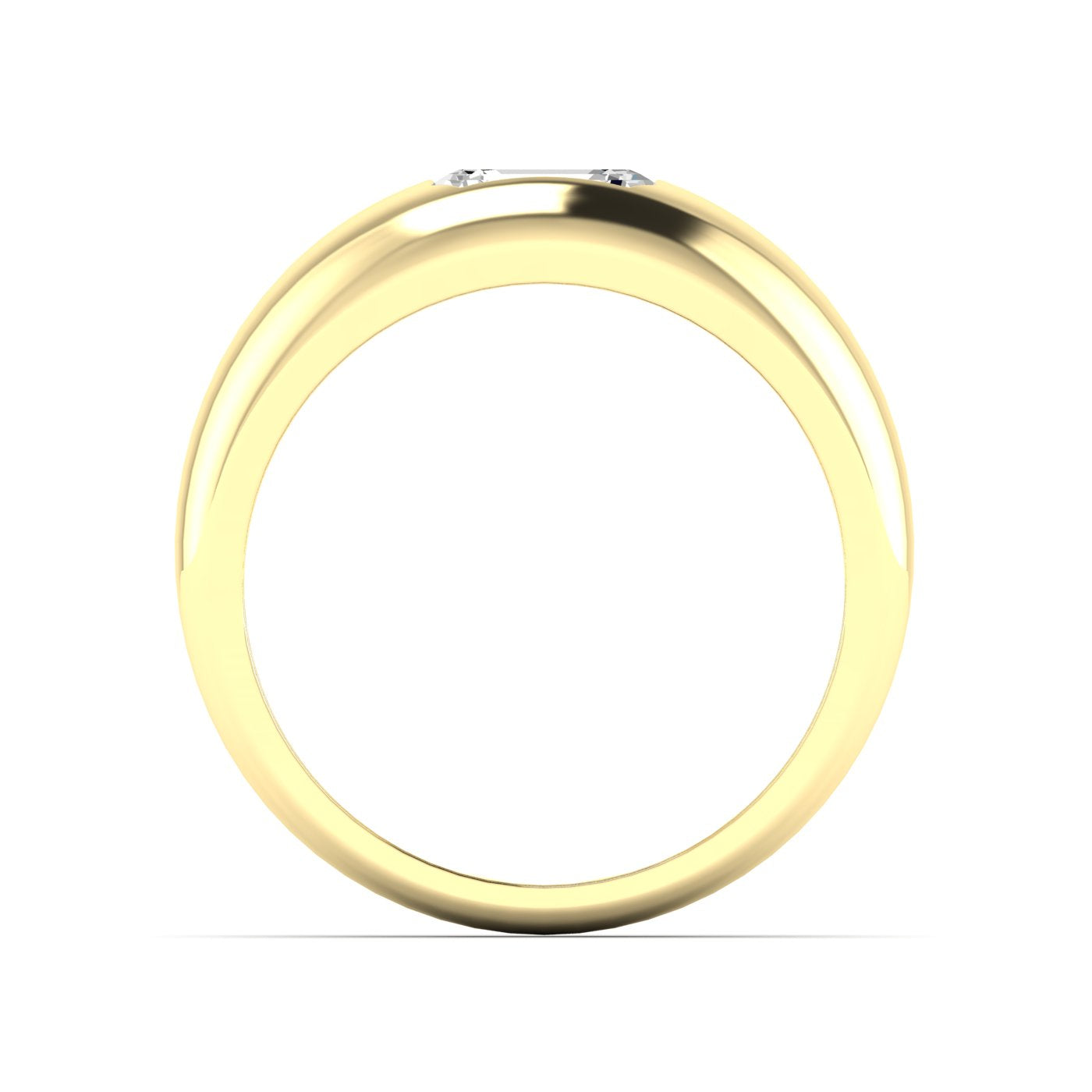 1/2 CT Emerald Dome Solitaire Diamond Ring Matte Gold