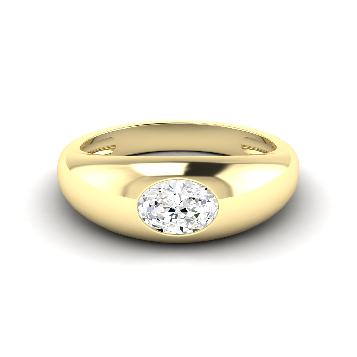 1/2 CT Oval Dome Solitaire Diamond Ring