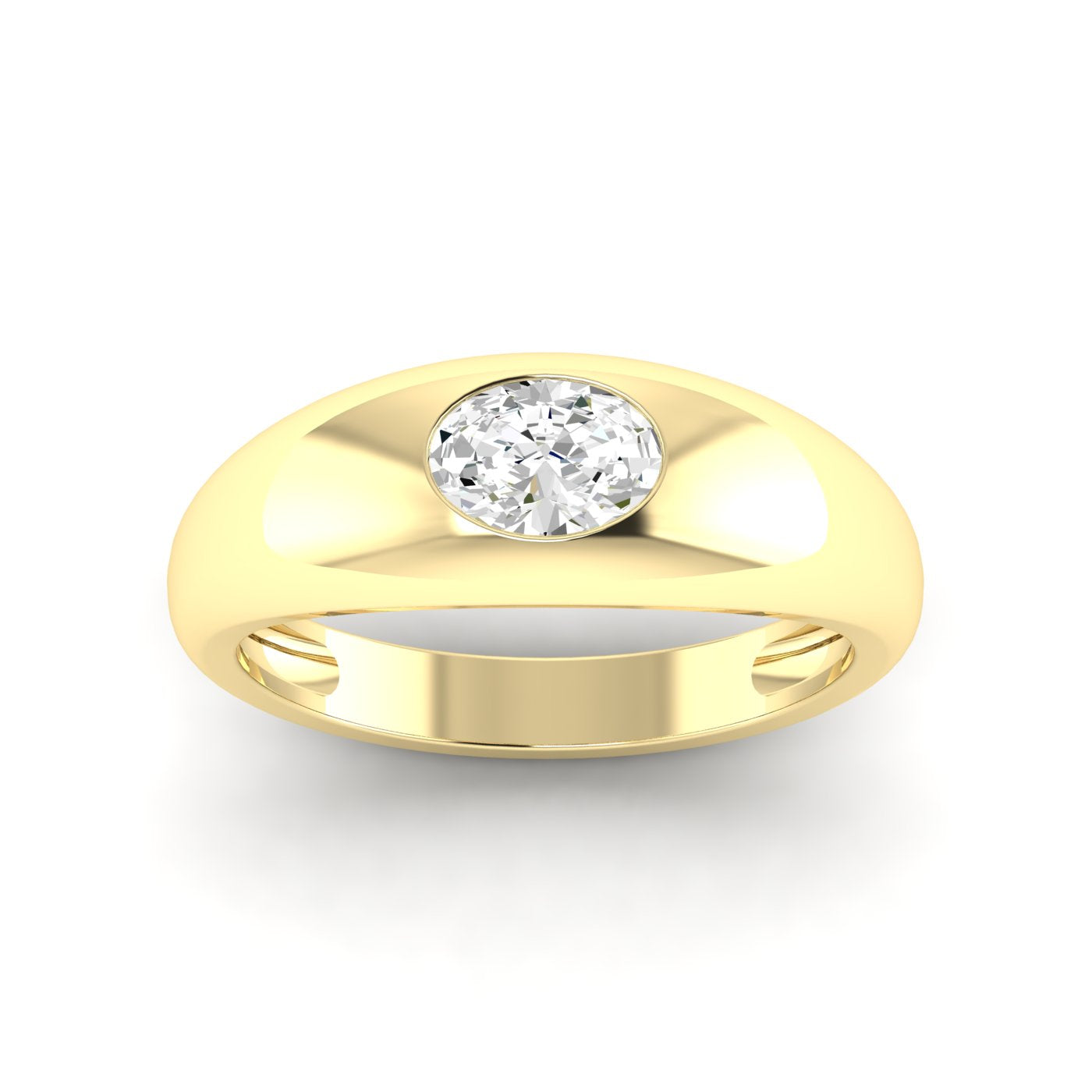 1/2 CT Oval Dome Solitaire Diamond Ring