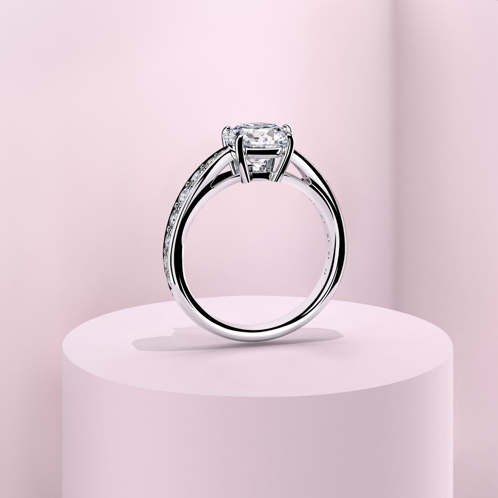 Couple Pavé Tapered 2ct White Gold